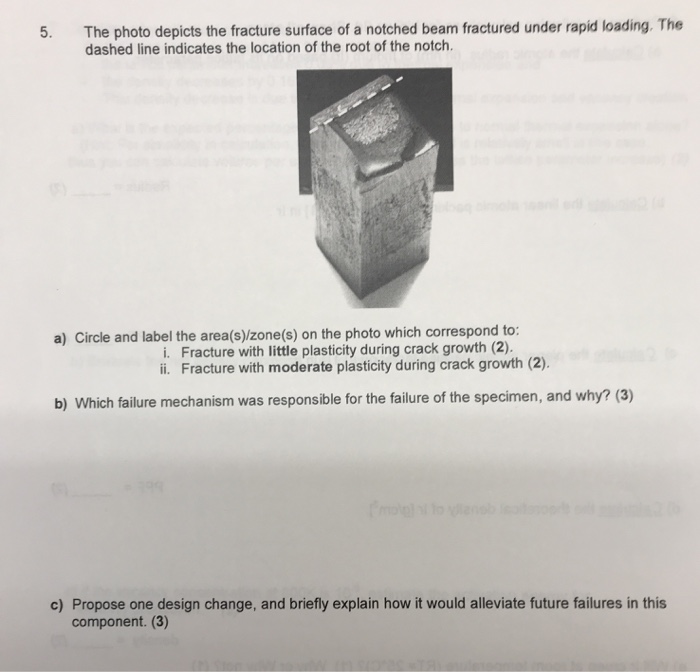 Solved 5. The photo depicts the fracture surface of a | Chegg.com