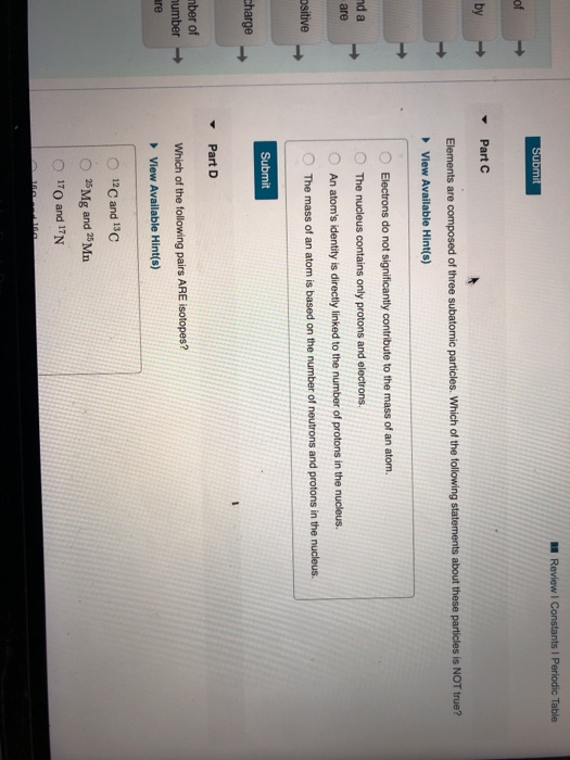Solved A Review | Constants Periodic Table Submit of Part by | Chegg.com