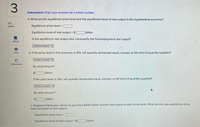 Solved 3 Suppose That The Aggregate Demand And Aggregate | Chegg.com