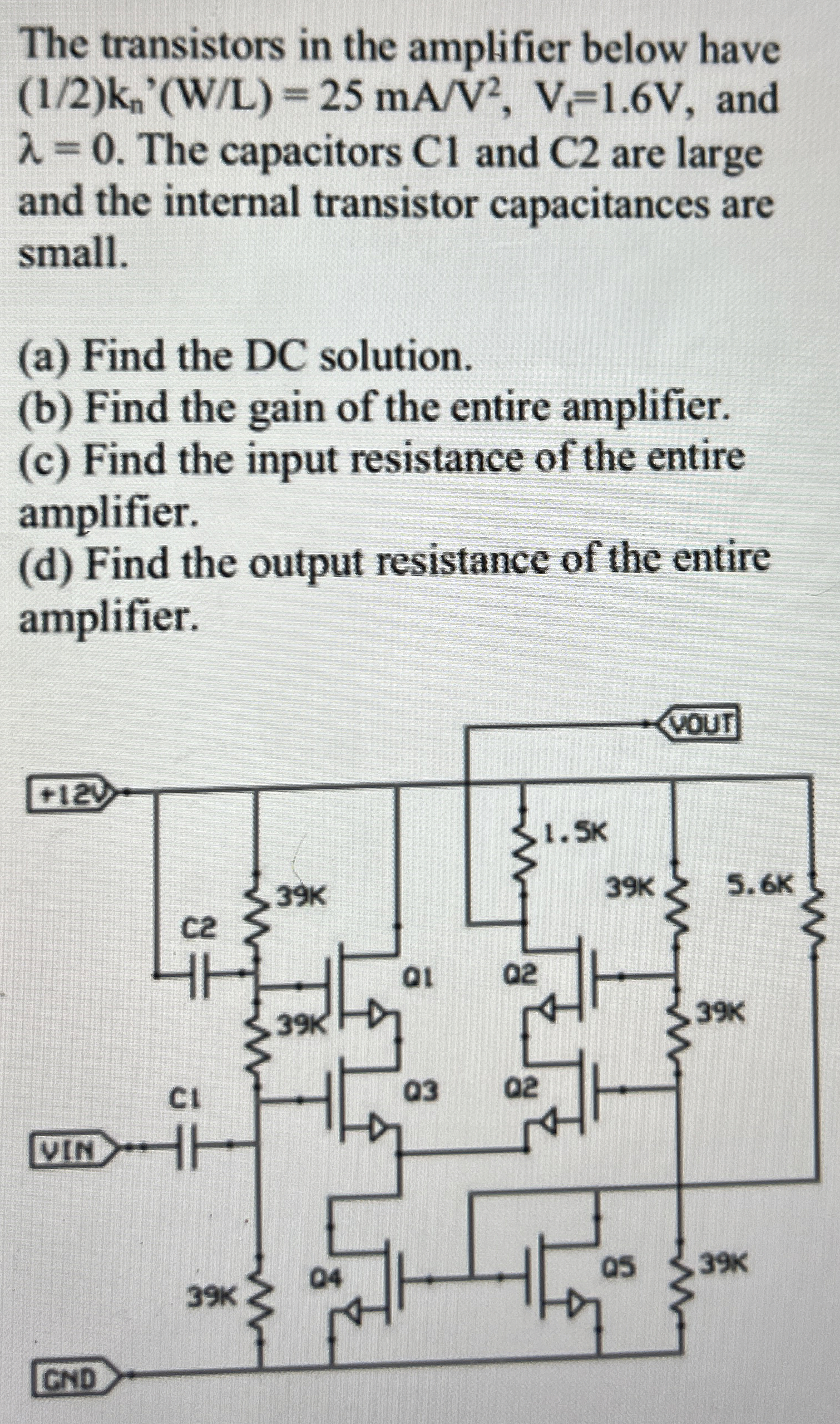Solved by an EXPERT The transistors in the amplifier below have | Chegg.com