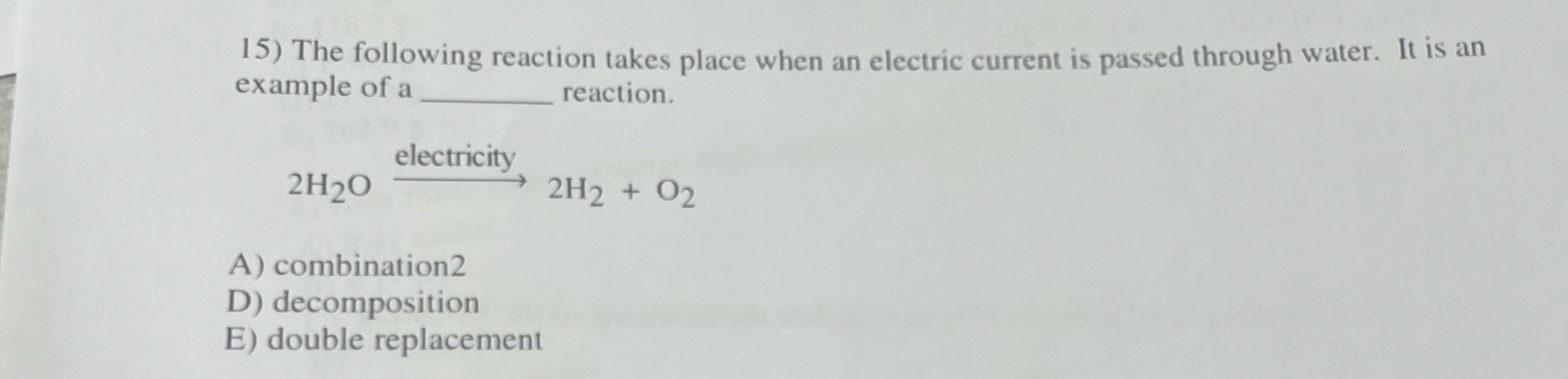 Solved The following reaction takes place when an electric | Chegg.com