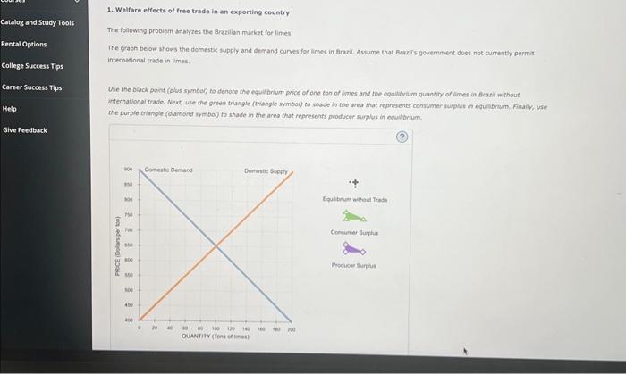 Solved 1. Welfare effects of tree trade in an exporting | Chegg.com