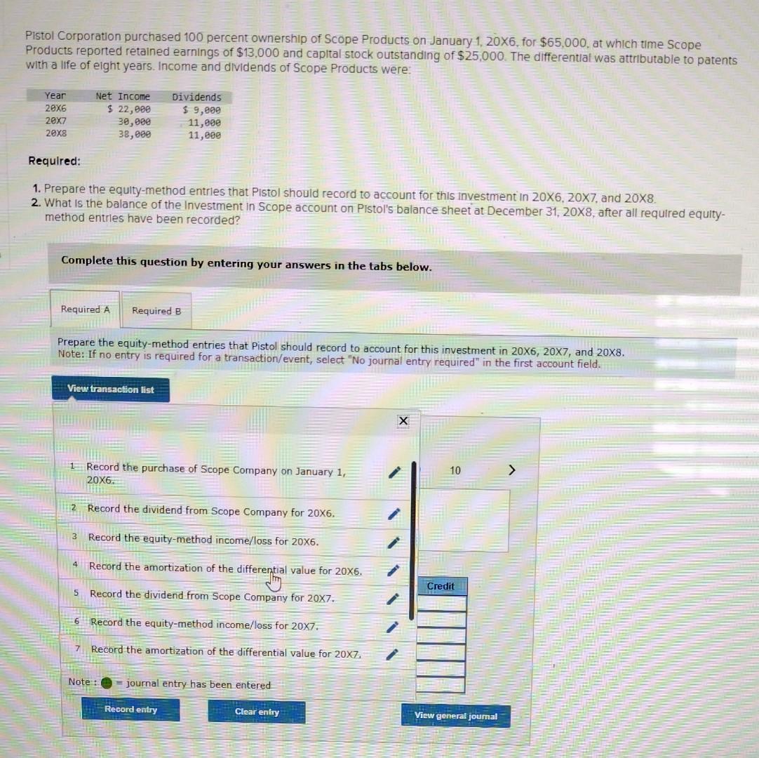 solved-pistol-corporation-purchased-100-percent-ownership-of-chegg