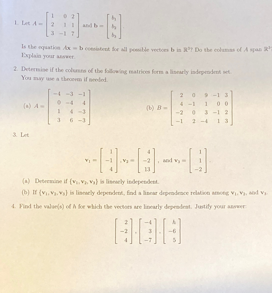 Solved Let A=[1022113-17] ﻿and B=[b1b2b3].Is The Equation | Chegg.com