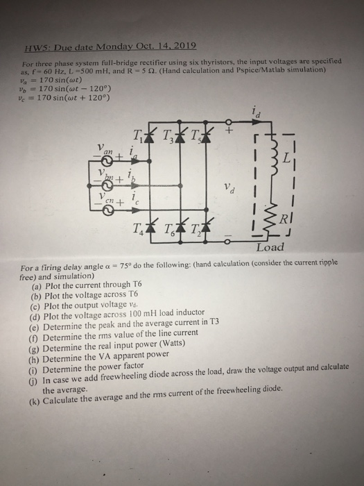 Solved HW5: Due date Monday Oct. 14, 2019 For three phase | Chegg.com
