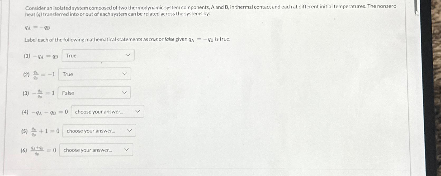 Solved Consider an isolated system composed of two | Chegg.com