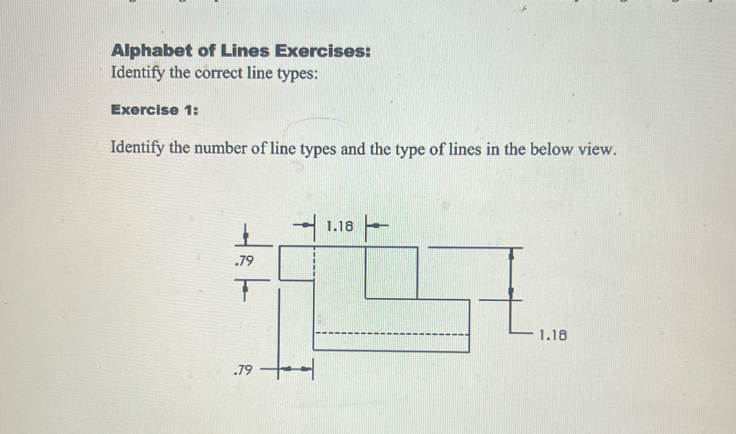 Solved Alphabet of Lines Exercises:Identify the correct line | Chegg.com