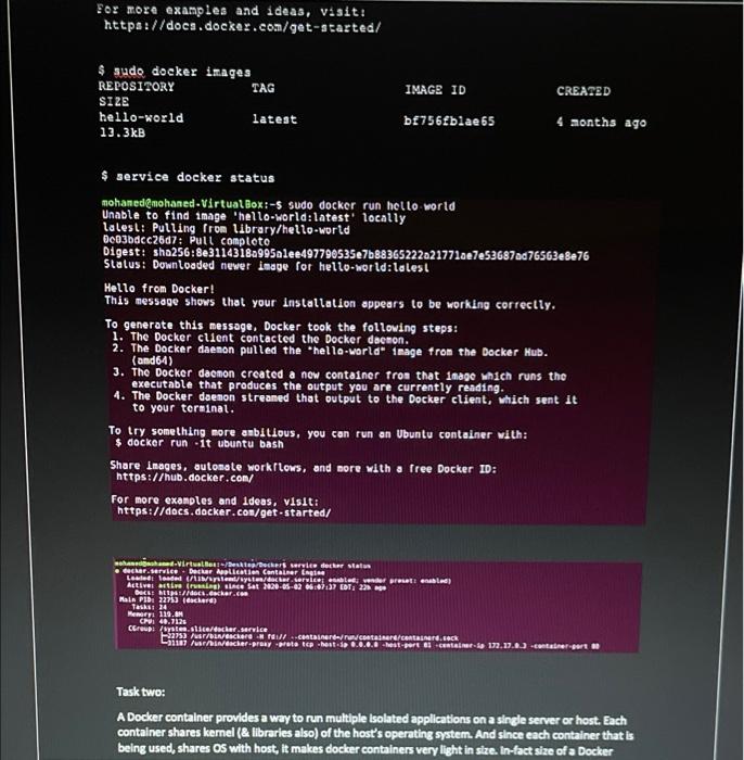 Solved Docker container Lab Objectives Docker is a developer | Chegg.com