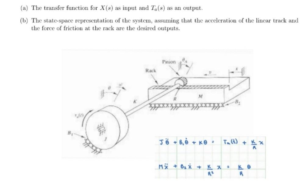 Solved (a) The transfer function for X(s) as input and Ta(s) | Chegg.com