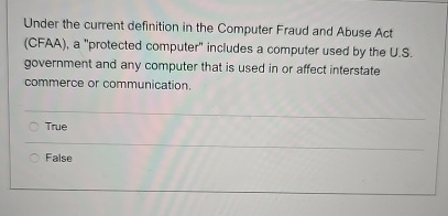 Computer Scam Definition Solved Under the current definition in the Computer Fraud | Chegg.com