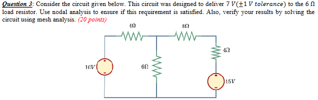 Solved Question 3: Consider the circuit given below. This | Chegg.com