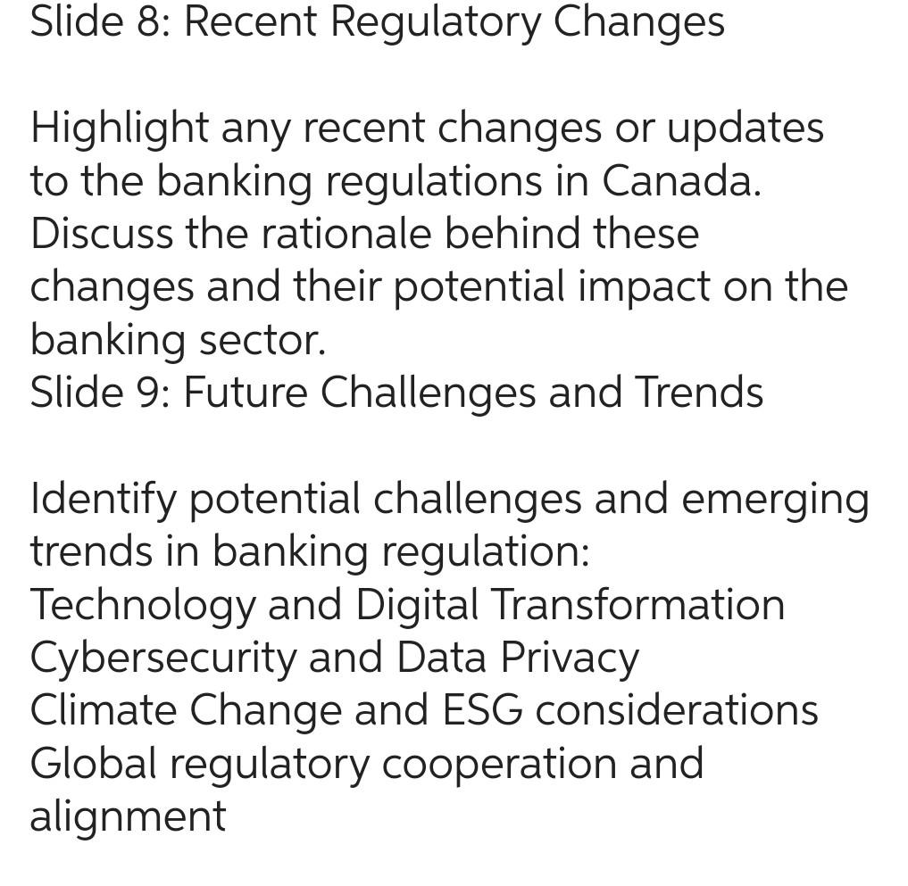 Solved banking regulation in Canada