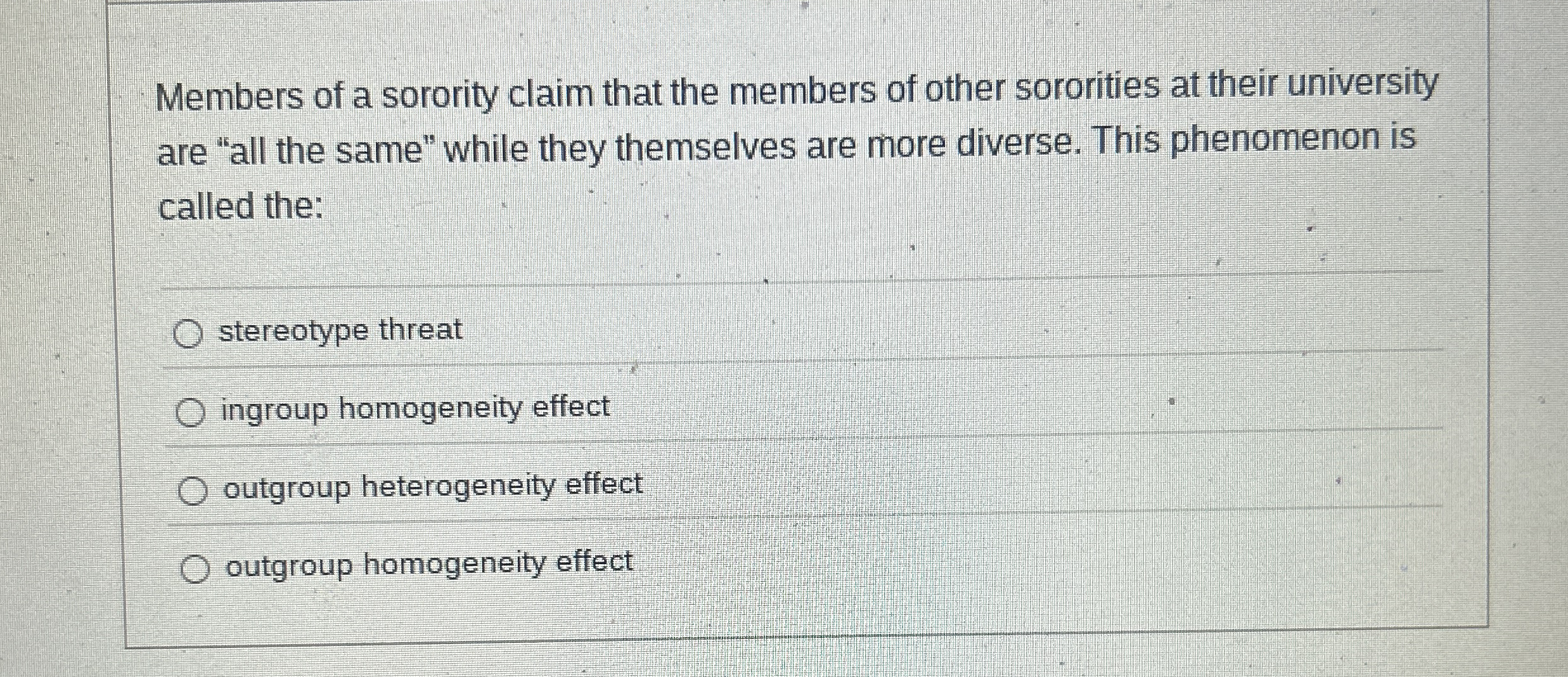 Solved Members of a sorority claim that the members of other | Chegg.com