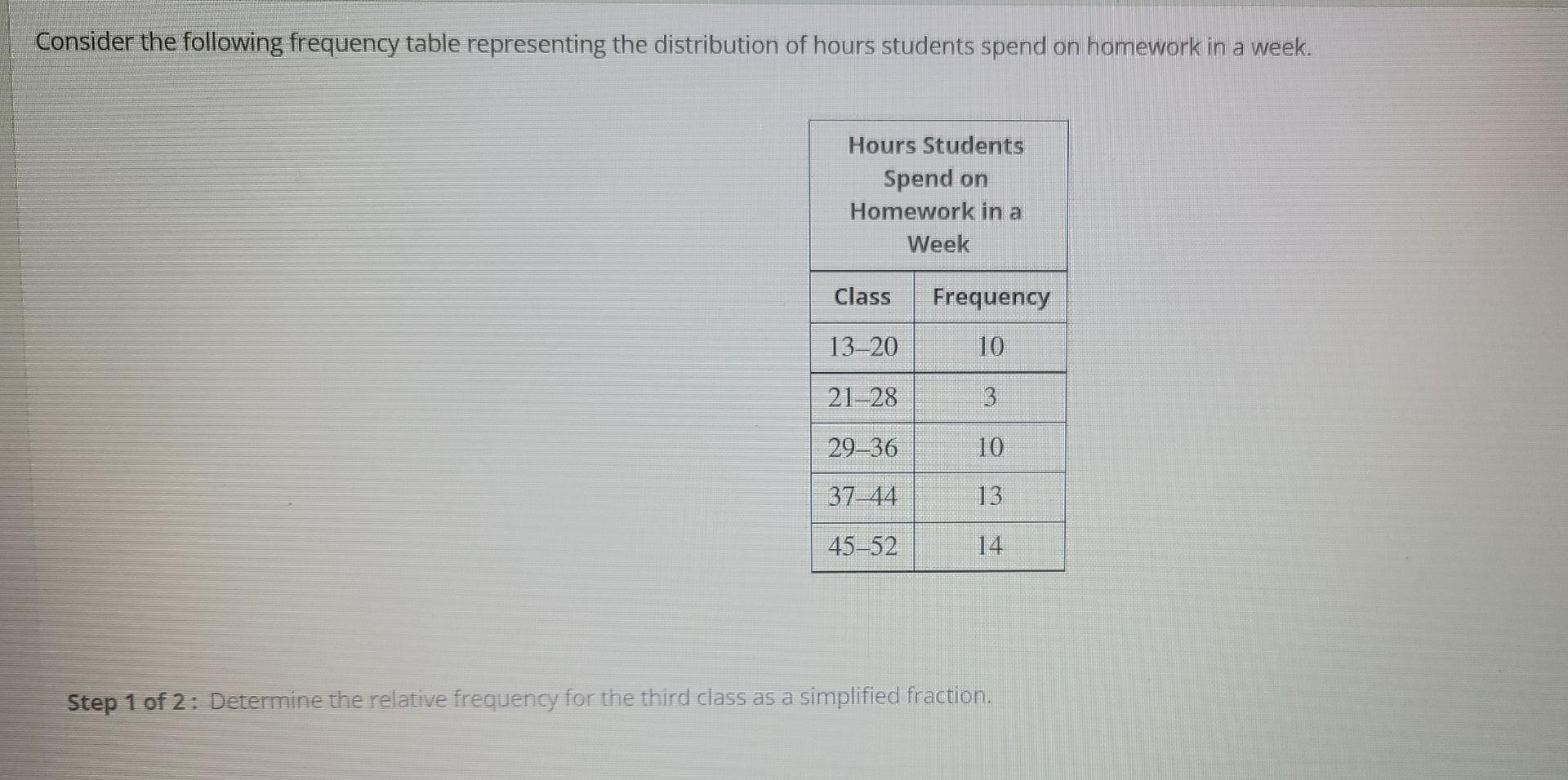 HOW TO DETERMINE RELATIVE FREQUENCY OF A CLASS intelligence overview