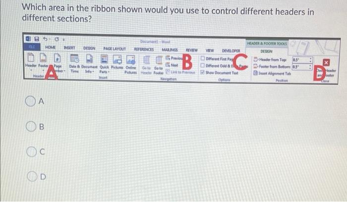 Solved Which tab on the Word ribbon is associated with | Chegg.com
