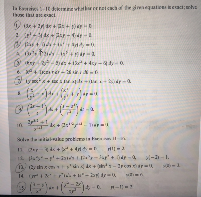 Solved In Exercises 1 10 Determine Whether Or Not Each Of Chegg Com