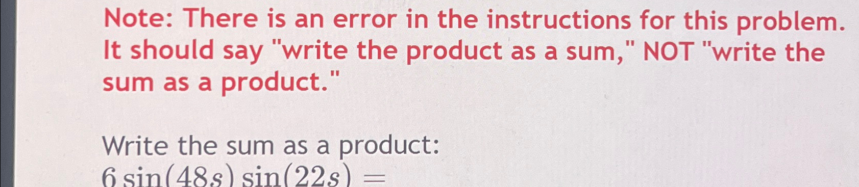 Solved Note: There is an error in the instructions for this | Chegg.com