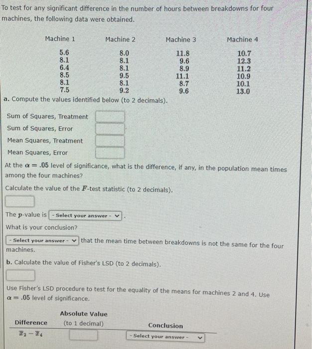 Solved To test for any significant difference in the number | Chegg.com