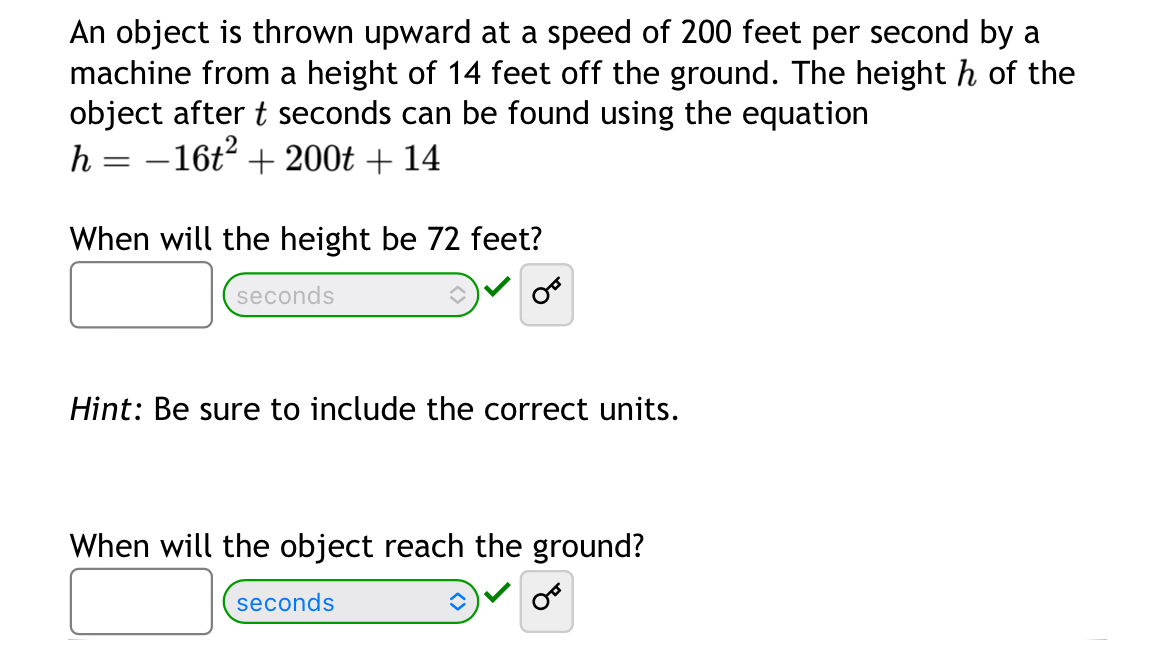 Solved An object is thrown upward at a speed of 200 ﻿feet | Chegg.com