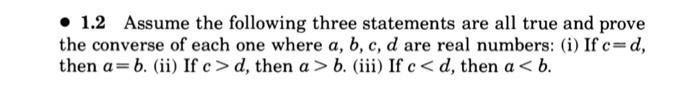 Solved - 1.2 Assume The Following Three Statements Are All | Chegg.com