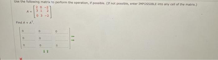 Solved Use the following matrices to perform the operation, | Chegg.com