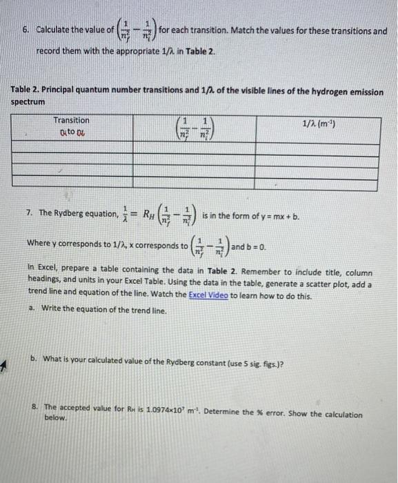 Solved 2 The Rydberg Equation Has The Form R 7 1