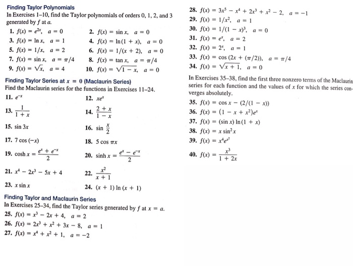 Solved Finding Taylor Polynomials In Exercises 1-10, find | Chegg.com