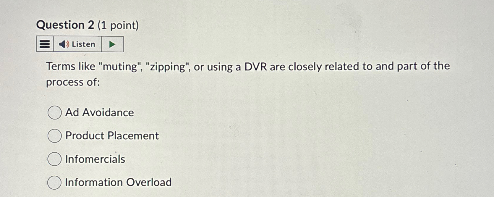 Solved Question 2 (1 ﻿point)ListenTerms like "muting",