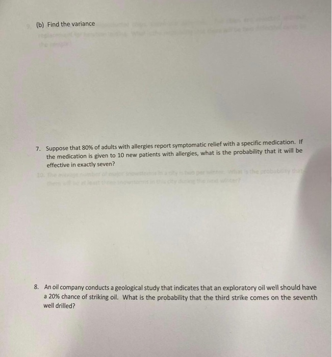Solved (b) Find the variance 7. Suppose that 80% of adults | Chegg.com