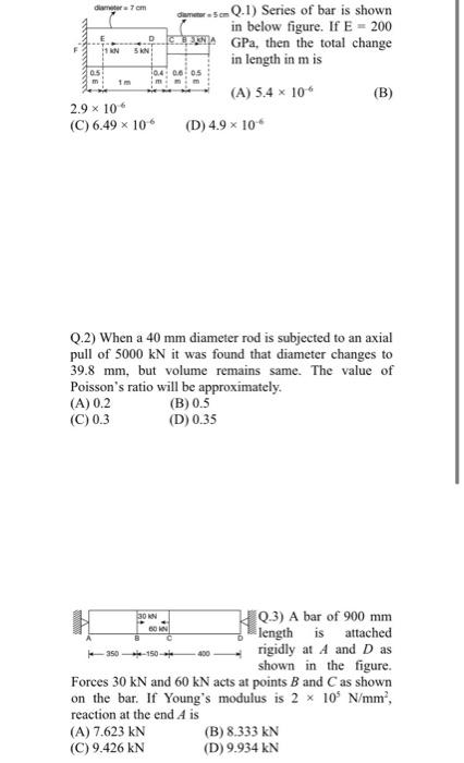 Solved dom SQ.1) Series of bar is shown in below figure. If | Chegg.com