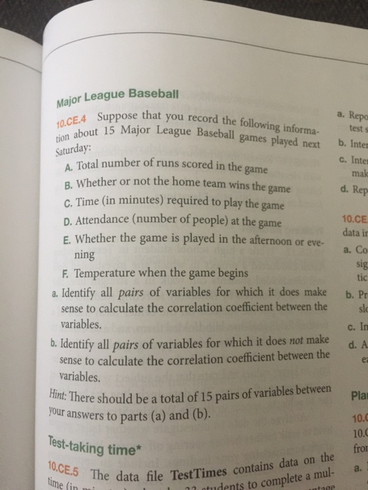 Solved Major League Baseball 4 Suppose that you record the | Chegg.com