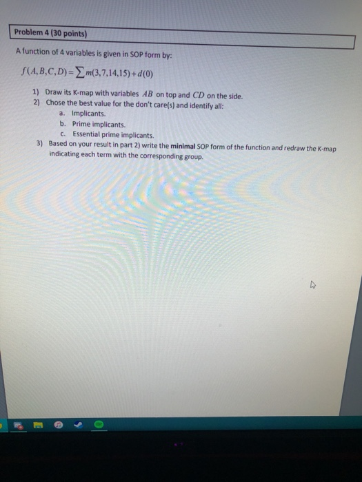 Solved Problem 4 (30 points) A function of 4 variables is | Chegg.com