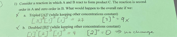 Solved 1) Consider a reaction in which A and B react to form | Chegg.com