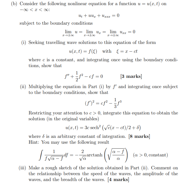 Solved (b) ﻿Consider the following nonlinear equation for a | Chegg.com