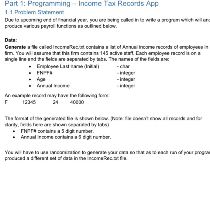 Solved Part 1 Programming Tax Records App 1.1