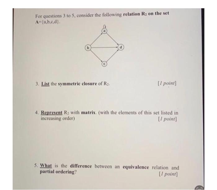 Solved For Questions 3 To 5 , Consider The Following | Chegg.com