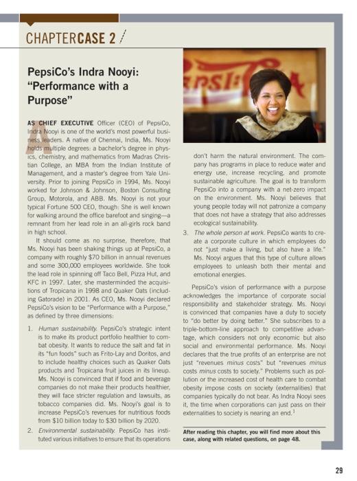 Solved CHAPTERCASE 2 / PepsiCo's Indra Nooyi: 
