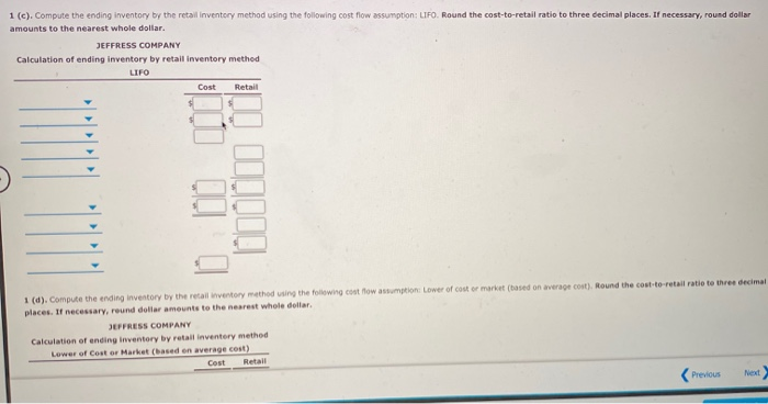 Solved Retail Inventory Method The following information | Chegg.com