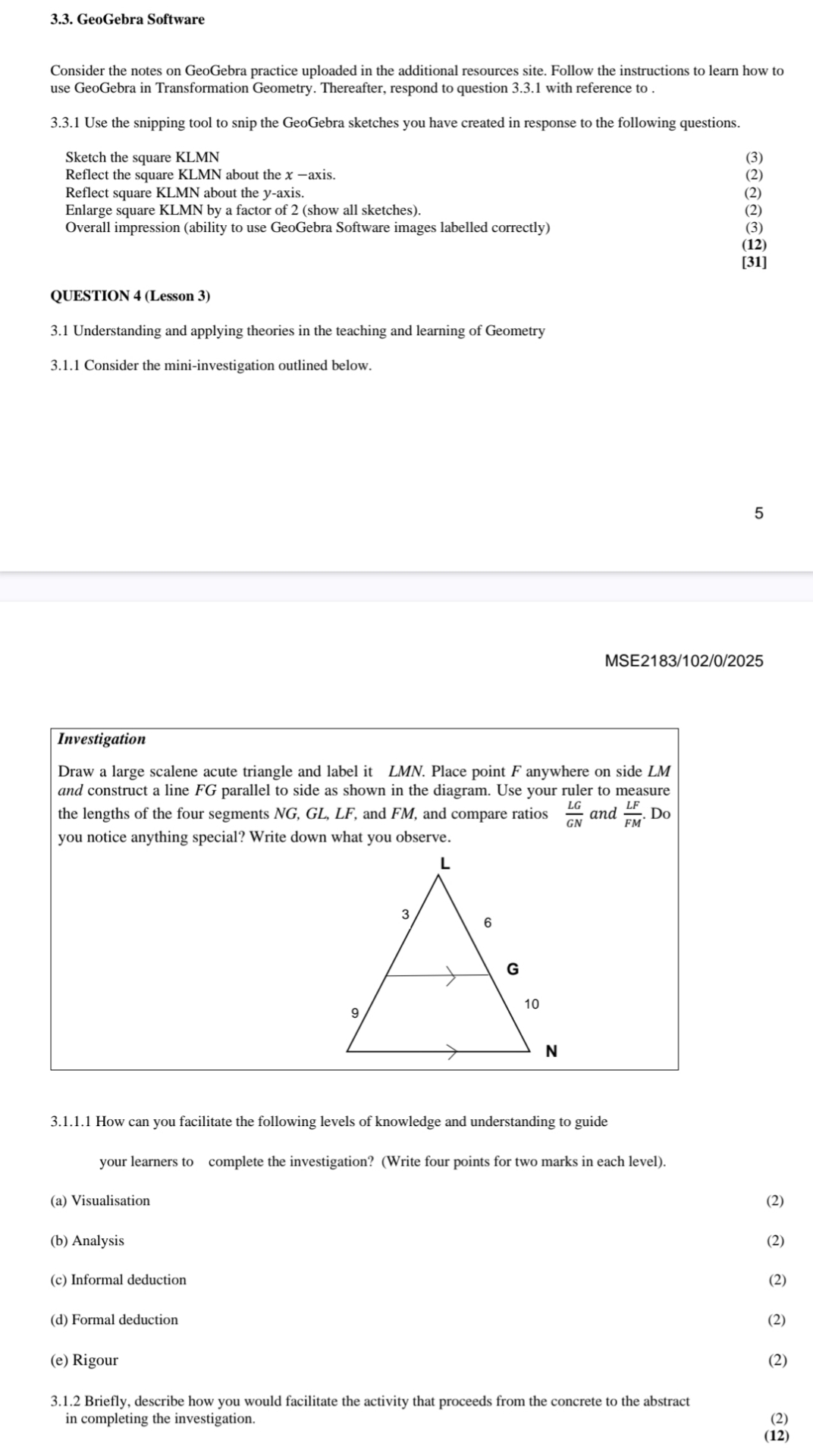 3.3. ﻿GeoGebra SoftwareConsider the notes on GeoGebra | Chegg.com