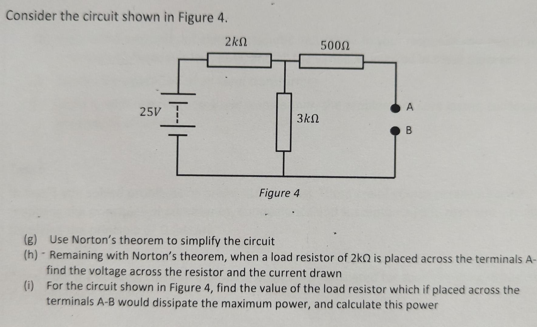 Solved Consider the circuit shown in Figure 4. (g) Use | Chegg.com