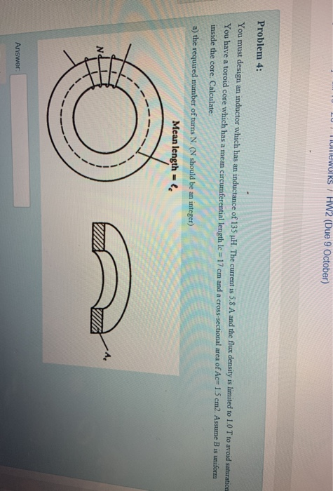 Solved Problem 7: If The Core Of The Inductor In Problem 4 | Chegg.com