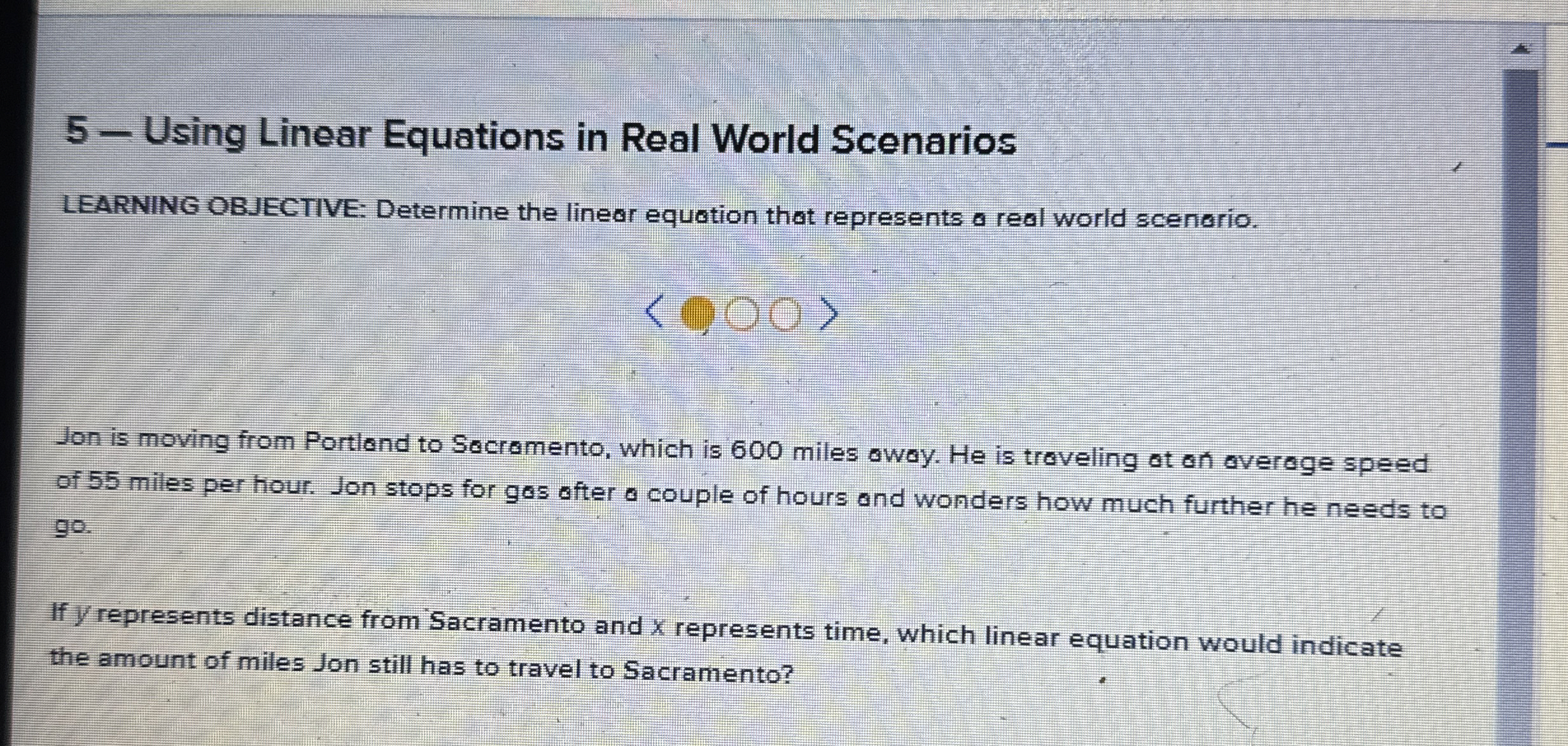 Solved 5 - ﻿Using Linear Equations in Real World | Chegg.com