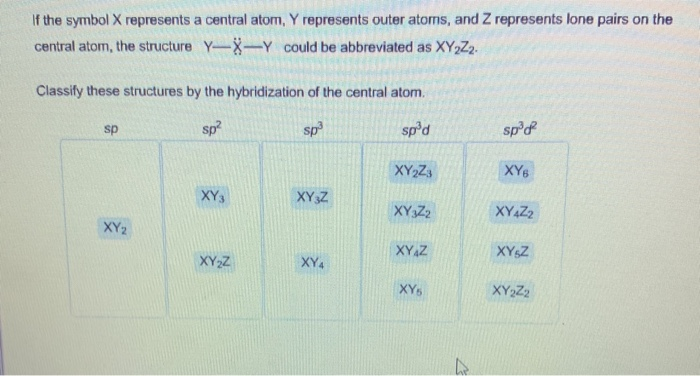 If The Symbol X Represents A Central Atom Y Chegg 