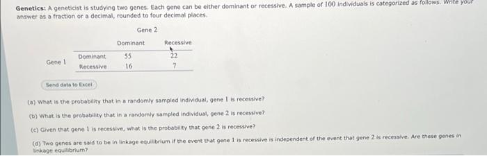 Solved Genetics: A Geneticist Is Studying Two Genes. Each 