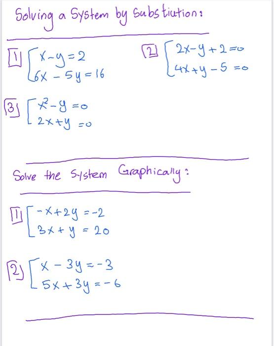 Solved Solving A System By Substiution Orxay 2 2 9 2 Chegg Com