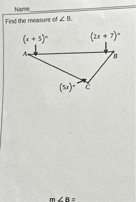 Solved Find The Measure Of ∠B. | Chegg.com