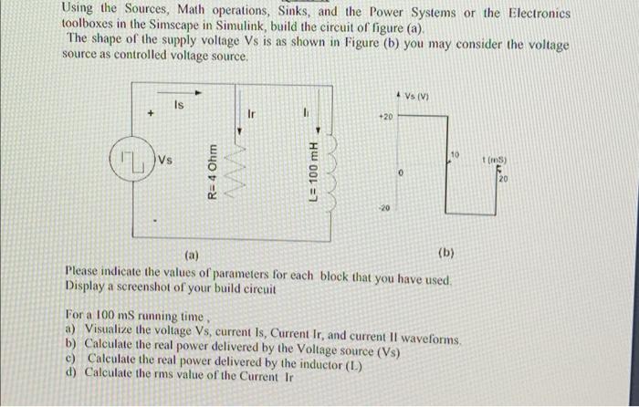 Solved Using the Sources, Math operations, Sinks, and the | Chegg.com