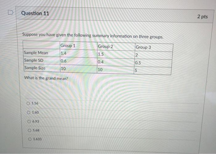 Solved Question 11 2 pts Suppose you have given the | Chegg.com