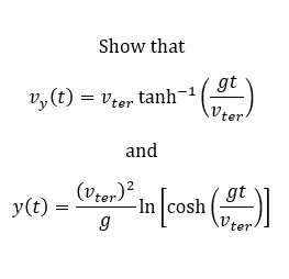 Solved Show that gt v,(t) = ve tanh-1 Vter and yle) = ) -In | Chegg.com