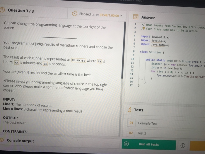 Solved UUJUUSSyda Question 3/3 Elapsed time: 03:48/1:00:00 A | Chegg.com